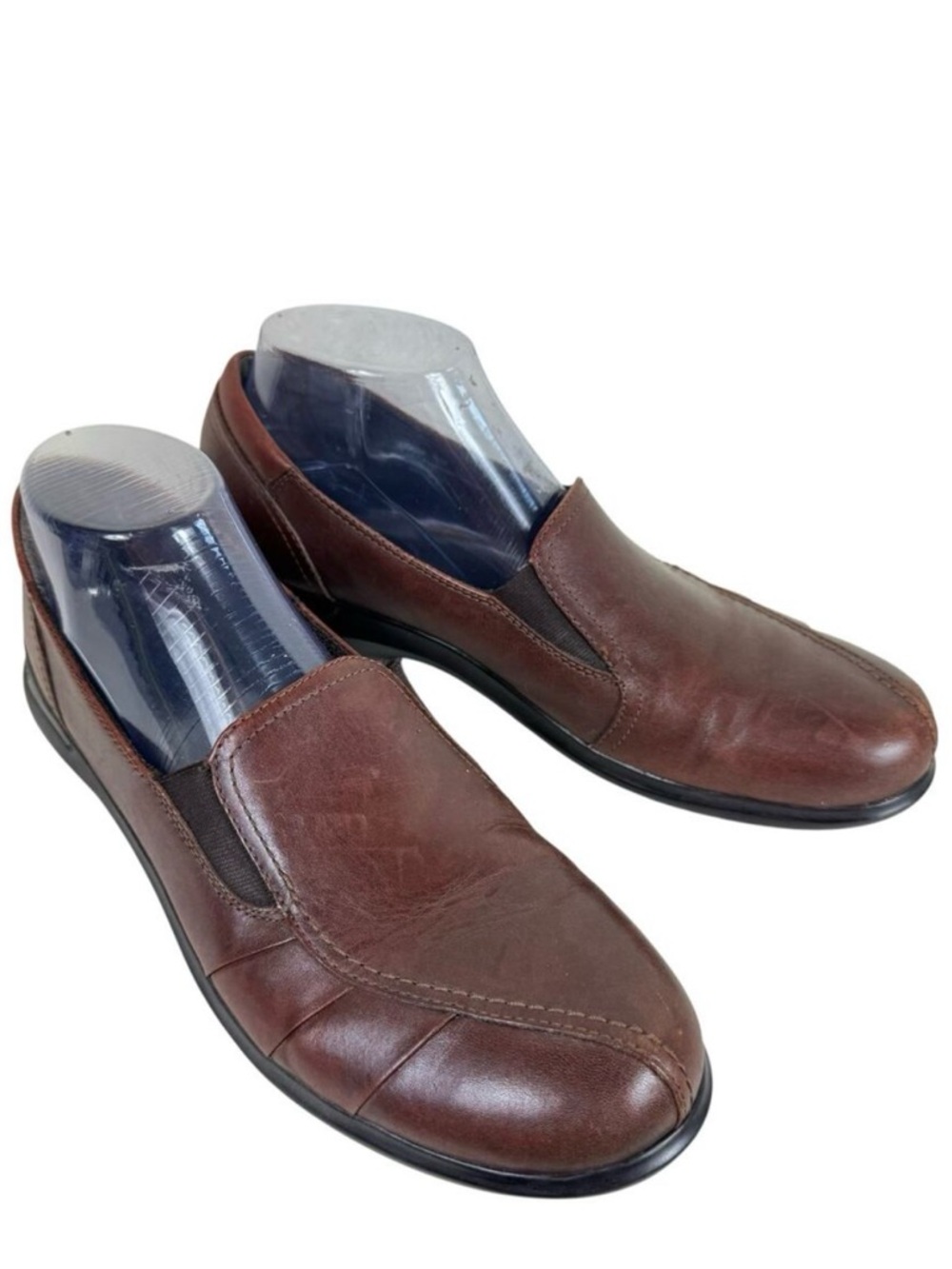 Aravon New Balance Brown‎ Leather Slip On Loafers Minimal Neutral Women's 10 2A
